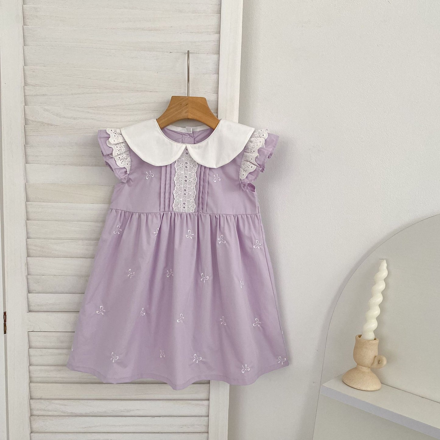 Bow Embroidery Ruffle Romper Dress ラッフル ロンパース ワンピース【mh0013161】