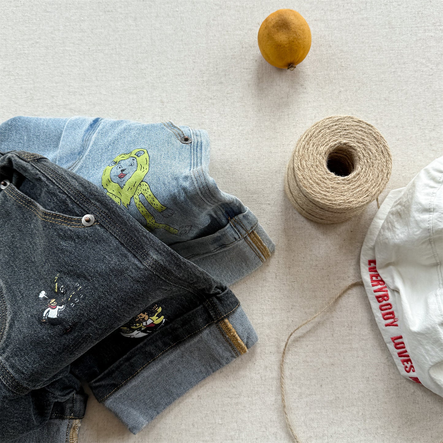 Graphic Denim Shorts ワークデニム ハーフパンツ【mh0013222】