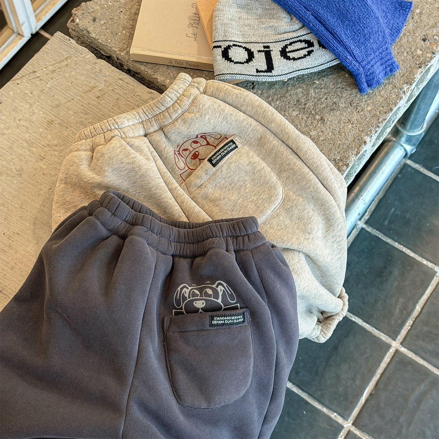 スウェットパンツ 裏ボア ロゴ刺繍 ゆったり ジョガーボトムス【mh0011607】