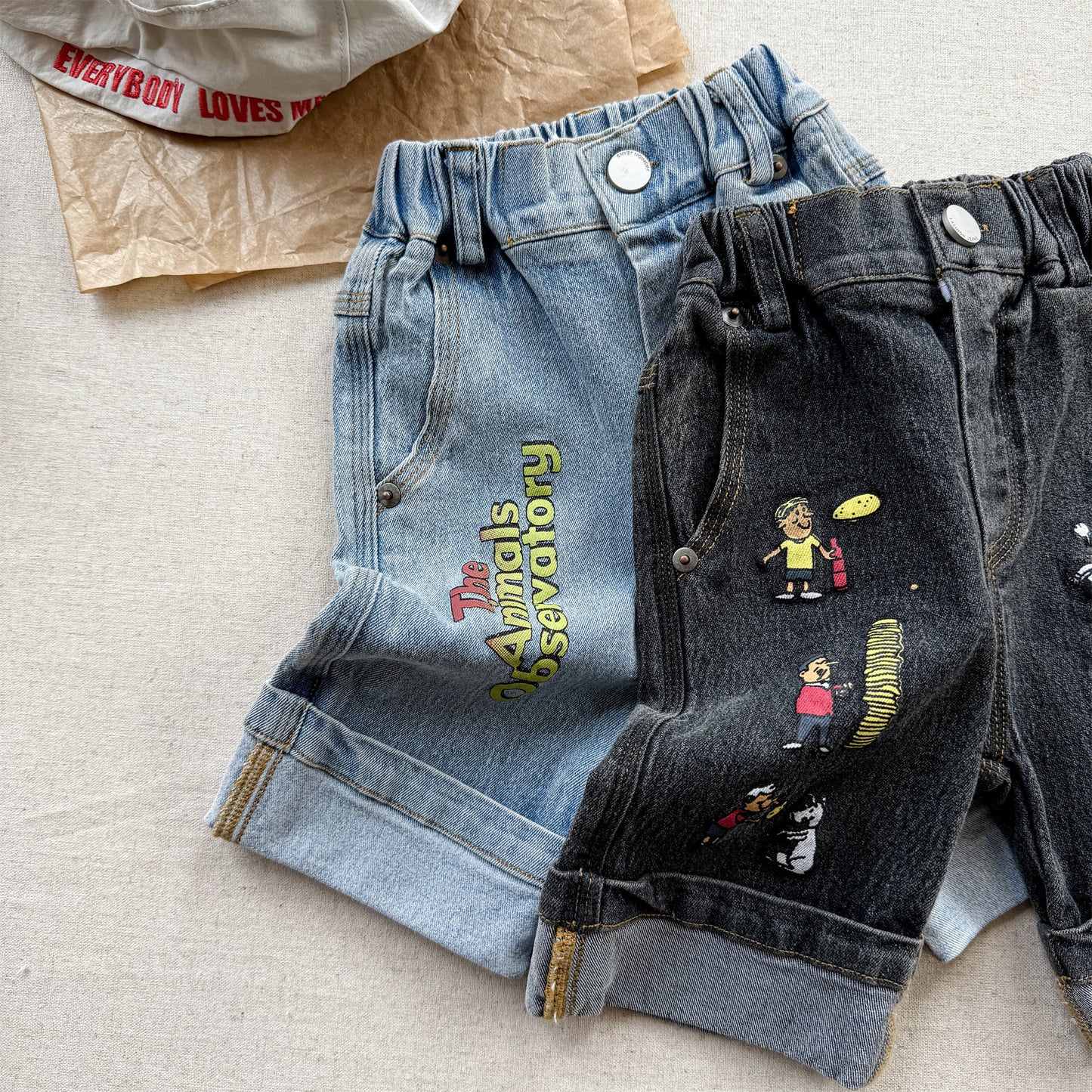 Graphic Denim Shorts ワークデニム ハーフパンツ【mh0013222】