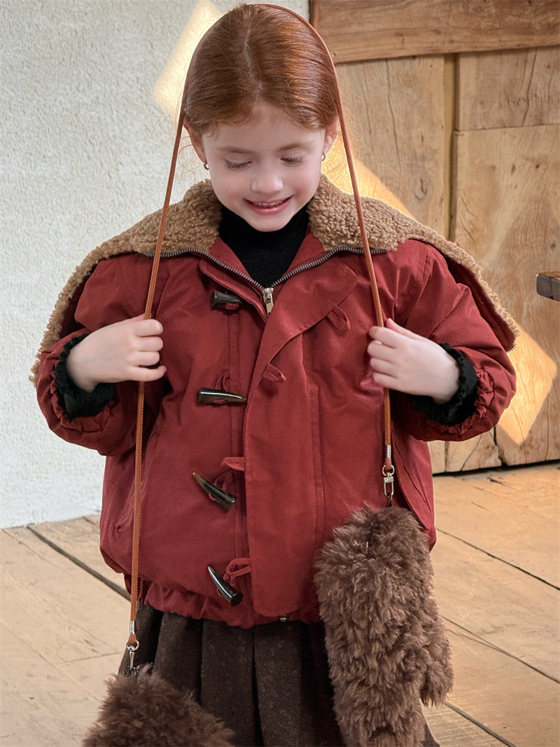 ジャケット 中綿 ボア襟 ダッフル風 トグルボタン ショート丈 アウター【mh0011615】