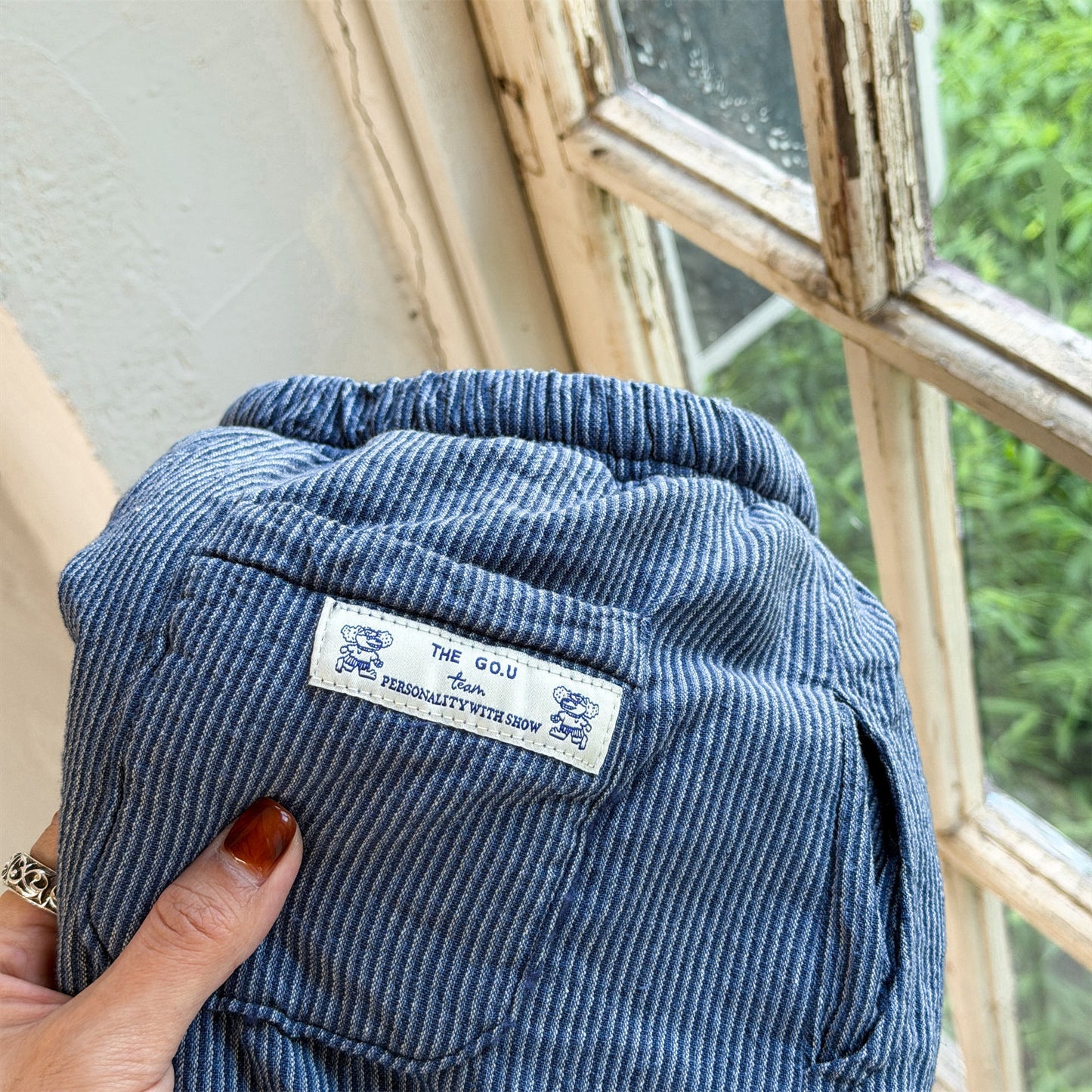 ストライプパンツ 裏ボア ジョガー スウェット カジュアル ボトムス【mh0011605】