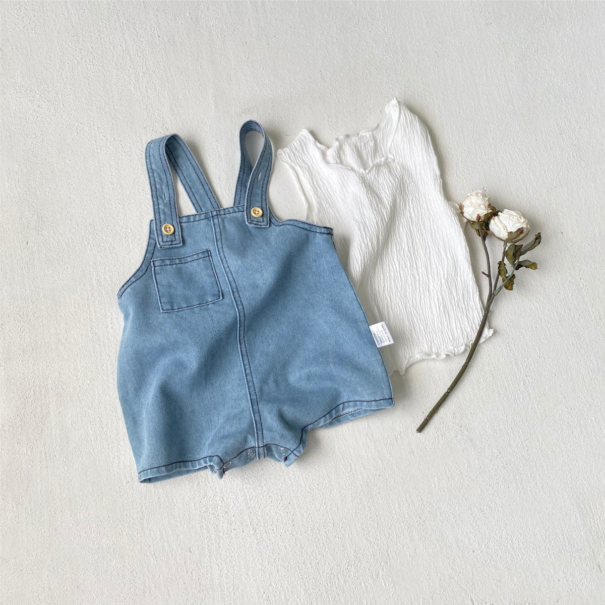 Denim Strap Baby Jumpsuit デニム サロペット ロンパース【mh0012503】
