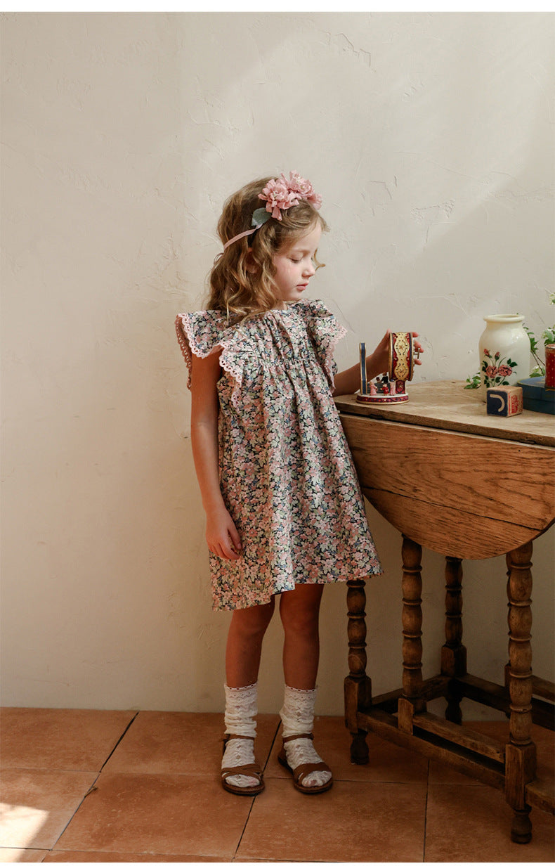 Floral Butterfly Dress 花柄 バタフライスリーブワンピース【mh0012983】