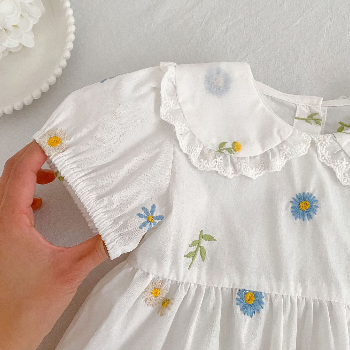 Floral Puff Sleeve Romper Dress パフスリーブ ロンパース ワンピース【mh0013167】