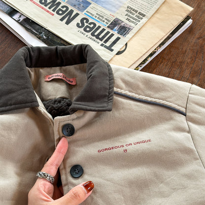 ジャケット 中綿 ボア裏地 ワークテイスト ストリート カジュアル アウター【mh0011604】