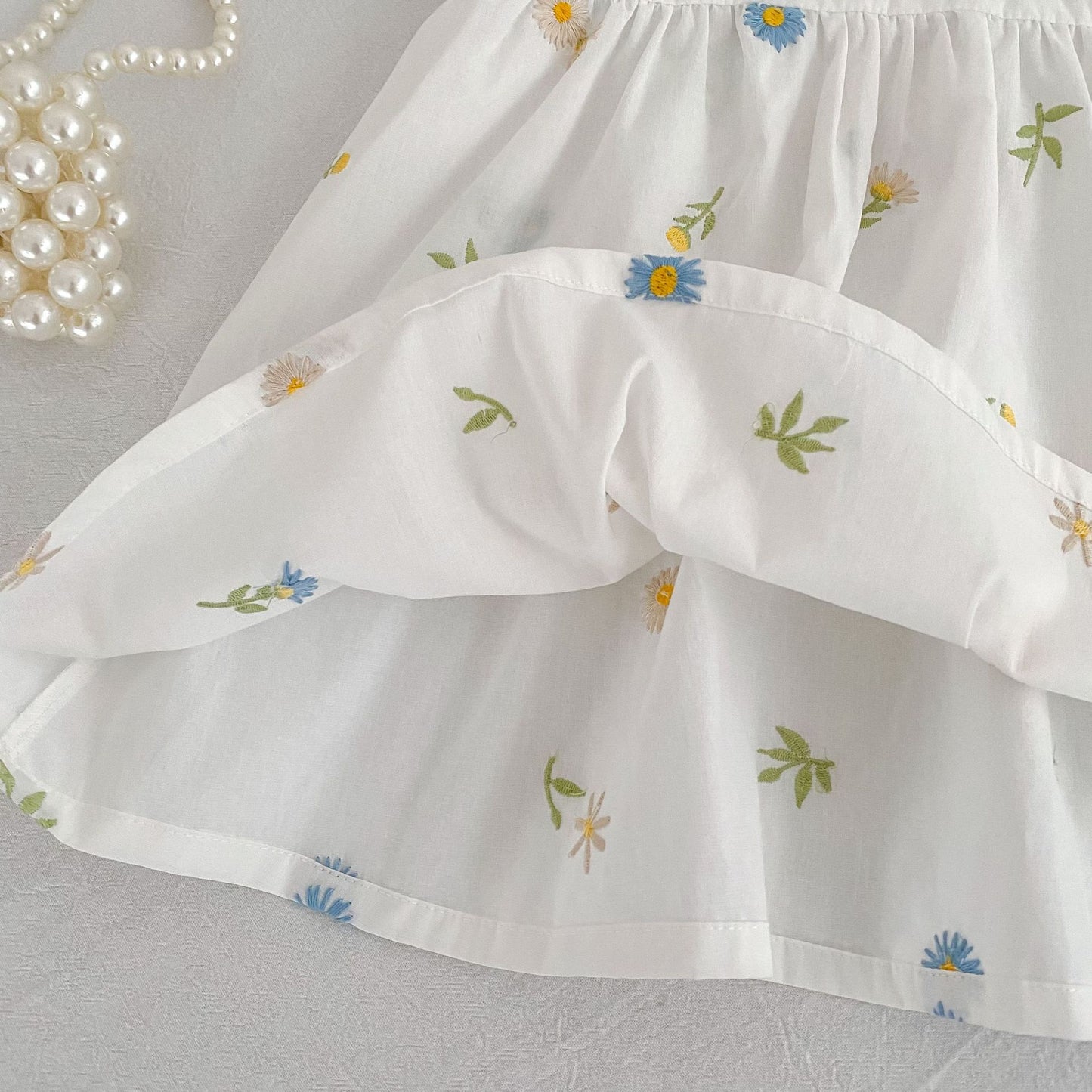 Floral Puff Sleeve Romper Dress パフスリーブ ロンパース ワンピース【mh0013167】