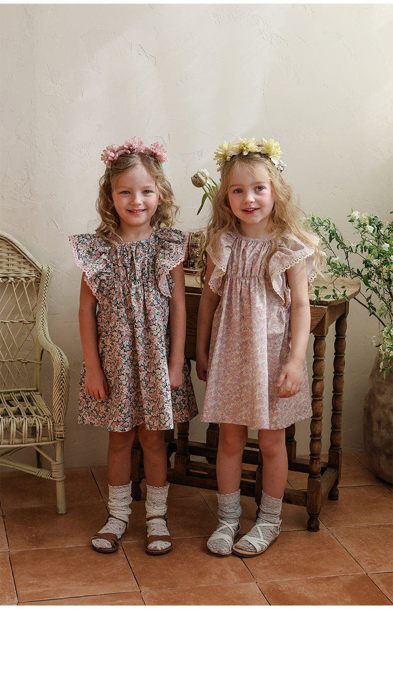 Floral Butterfly Dress 花柄 バタフライスリーブワンピース【mh0012983】