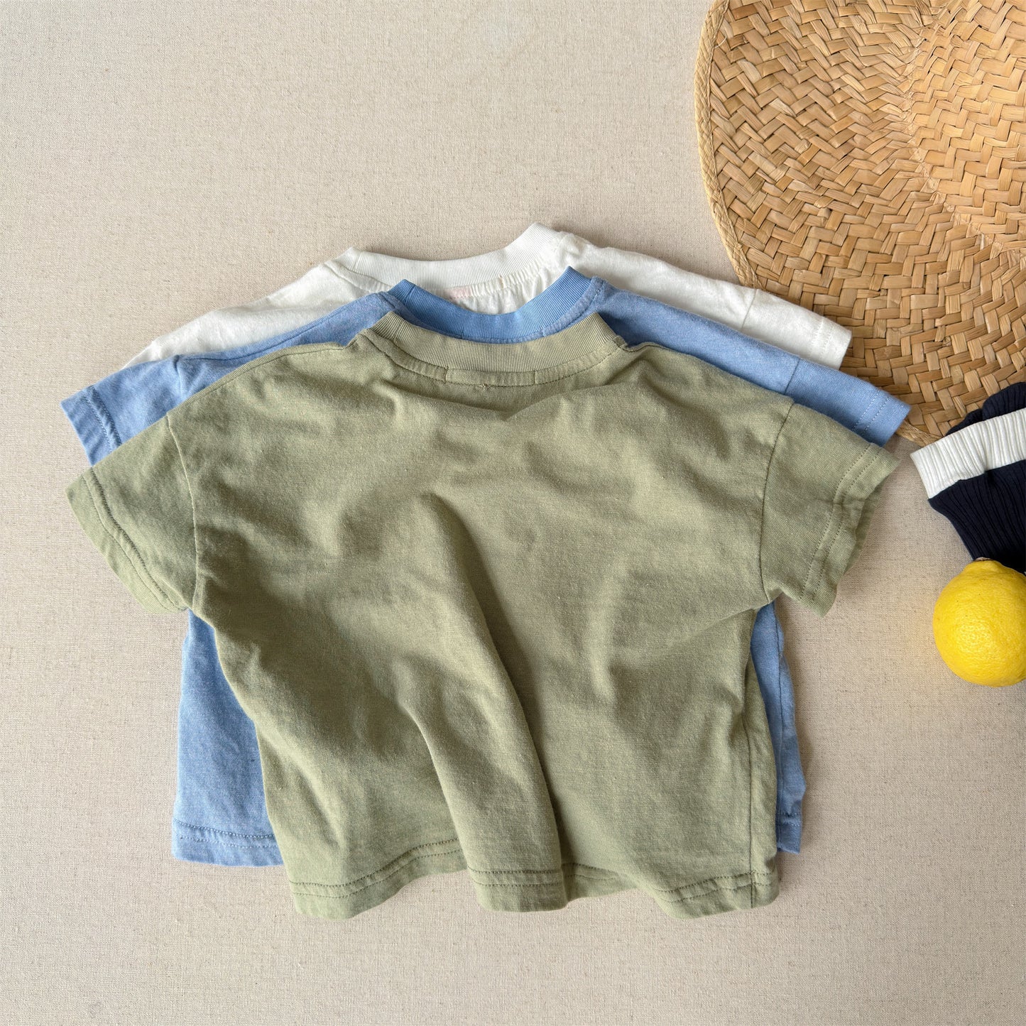 Minimal Woven Patch T-Shirt ドロップショルダー 半袖Tシャツ【mh0013224】