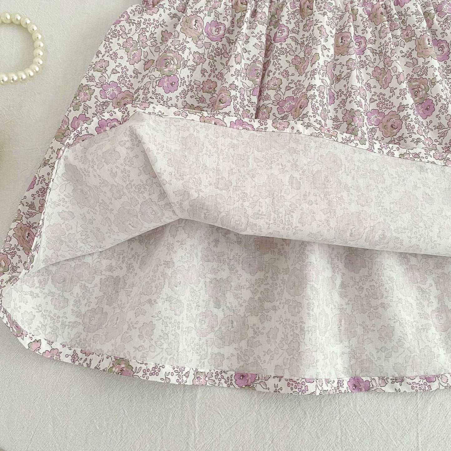 Floral Lace Collar Dress Romper Vestido con cuello de volantes y mangas cortas Mameluco de manga corta【mh0013156】