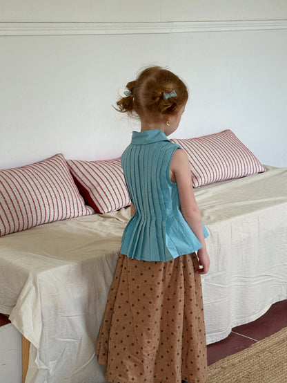 Textured Cotton Linen Culottes ドット シンプル ロングガウチョパンツ【mh0012822】