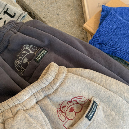 スウェットパンツ 裏ボア ロゴ刺繍 ゆったり ジョガーボトムス【mh0011607】