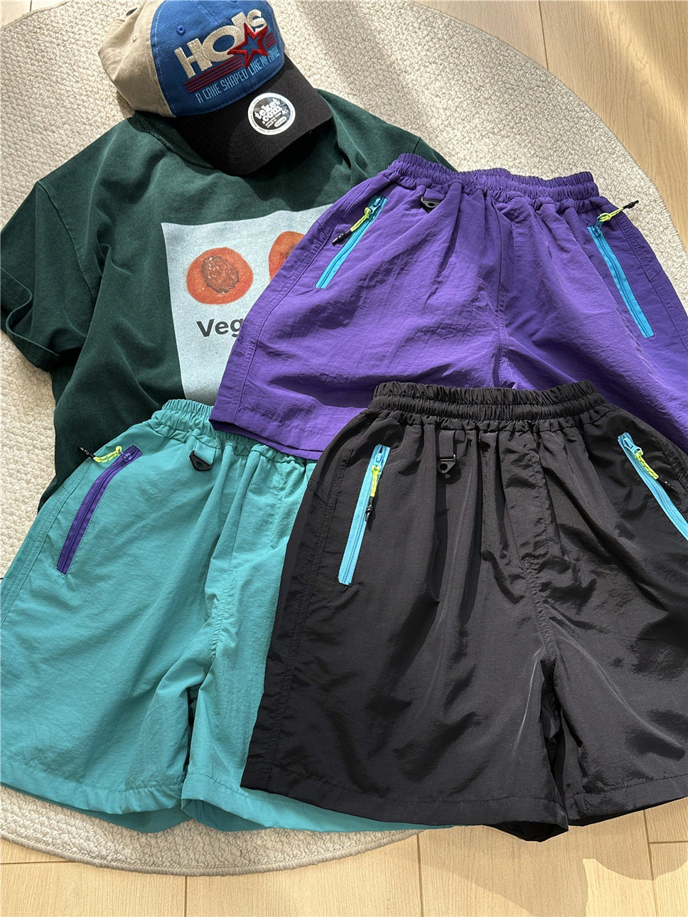 Nylon Utility Shorts メッシュジップ ショートパンツ【mh0012968】