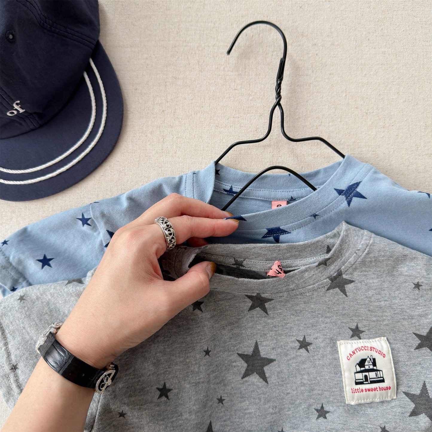 Star Print Crew Neck Short Sleeve T-Shirt [mh0013227]