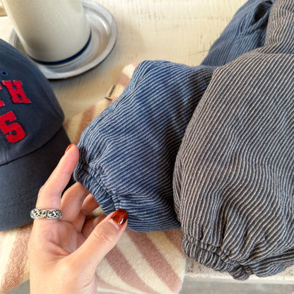 ストライプパンツ 裏ボア ジョガー スウェット カジュアル ボトムス【mh0011605】