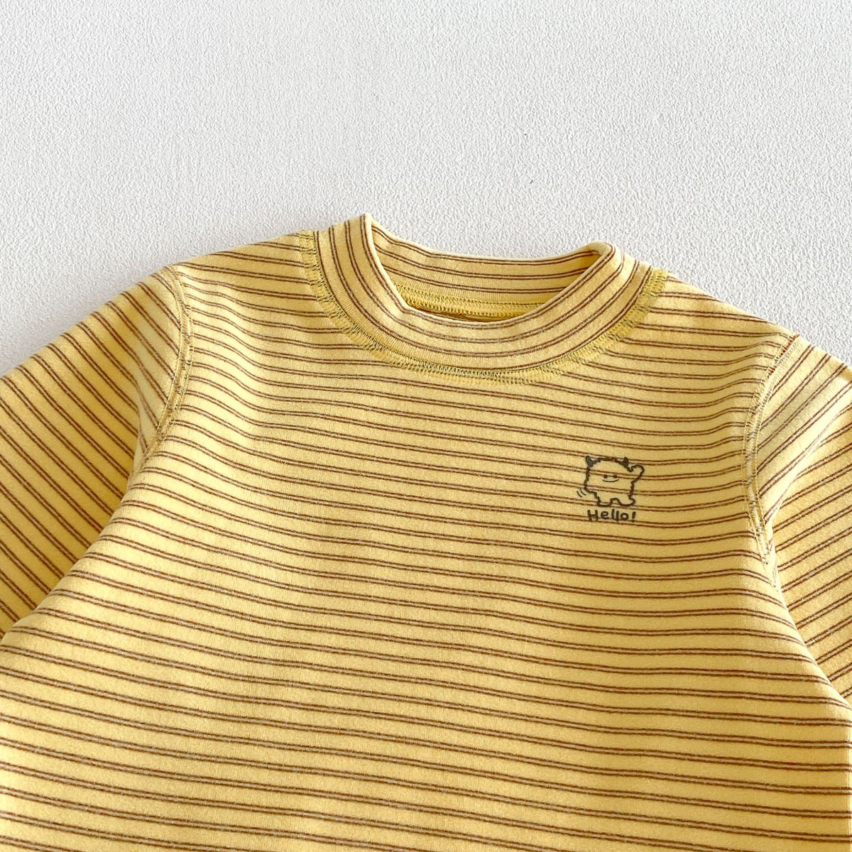 キッズ ボーダー ワンポイント刺繍 長袖Tシャツ / イージー ロングパンツ【mh0014771】