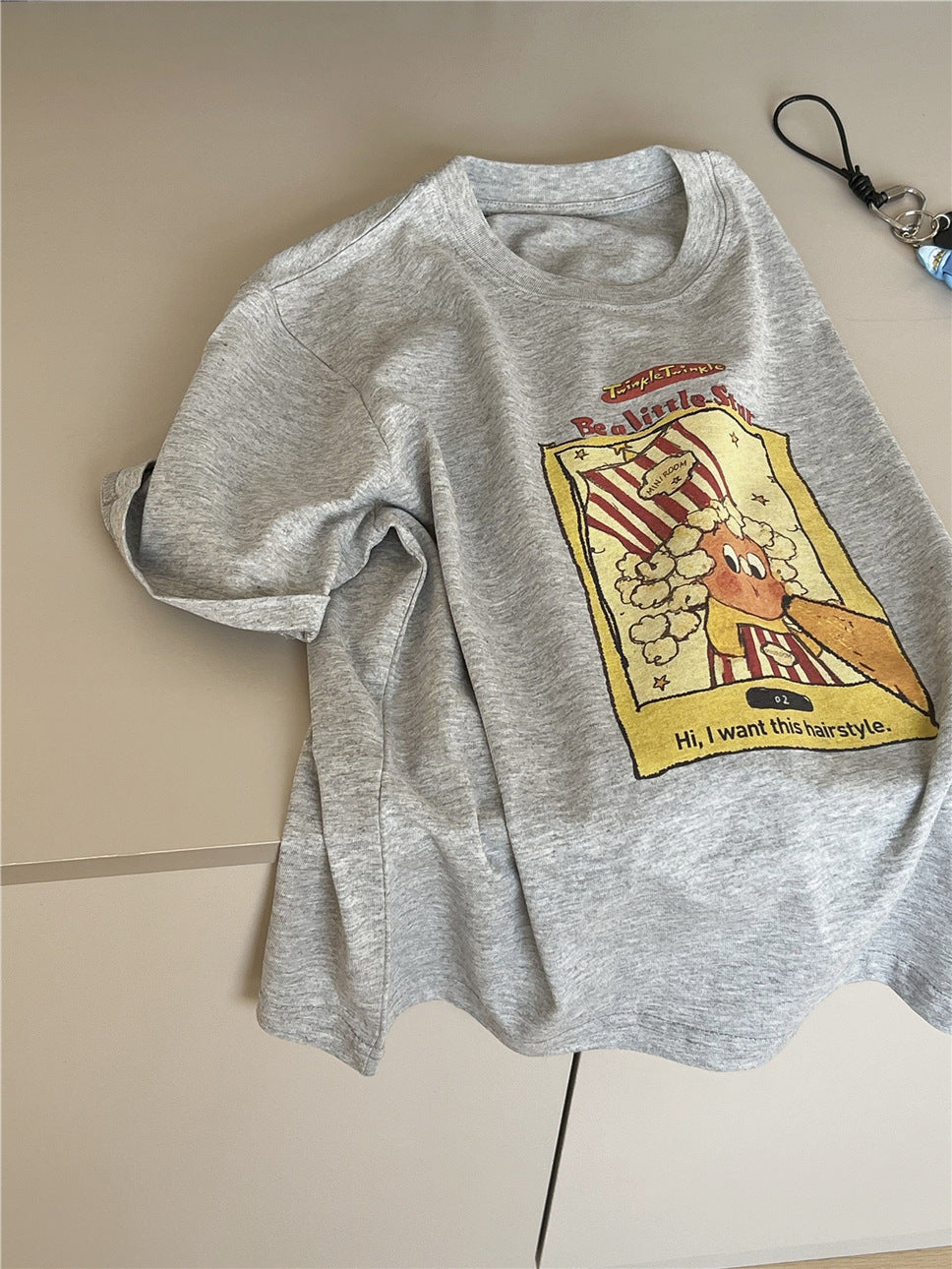 Popcorn Character T-shirt キャラクター 半袖Tシャツ【mh0012948】