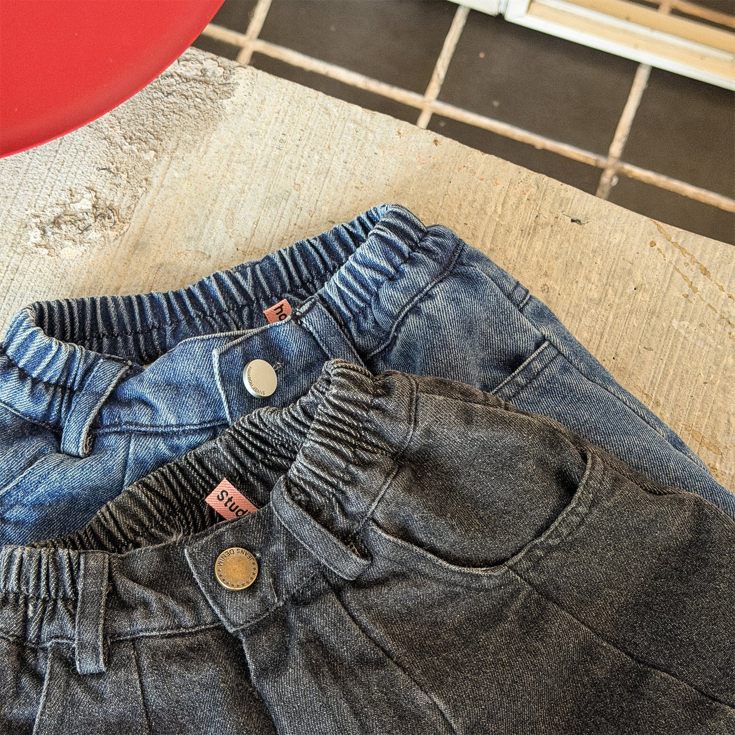 デニムパンツ 裏ボア 裾ボア ドッキング ゆったり ボトムス【mh0011610】