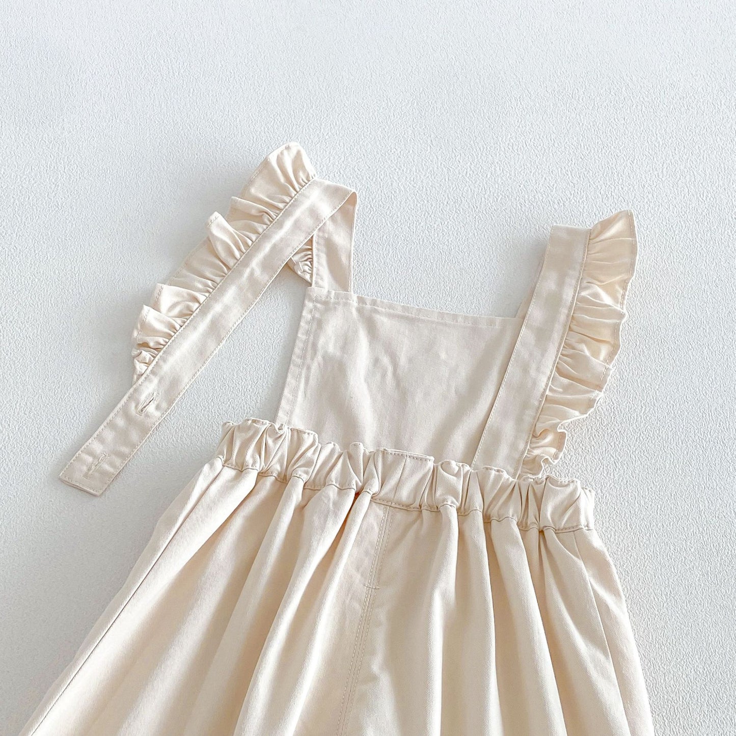 Blusa de manga larga con estampado de cuadros vichy para niños, con bordado floral y peto con pantalón [mh0014043]