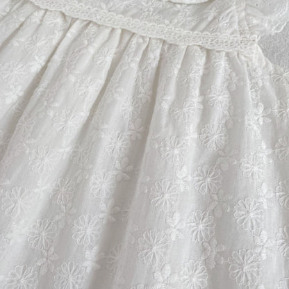 Lace Trim Doll Collar Romper Dress ラッフル ロンパース ミモレ丈ワンピース【mh0013160】