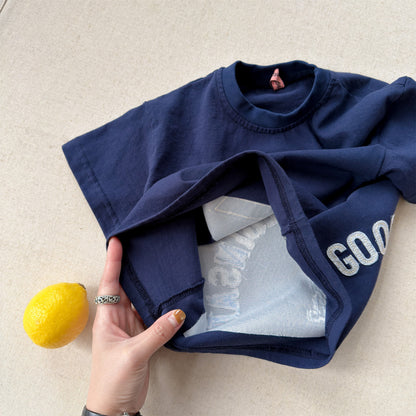Number Embroidered Cotton Short Sleeve T-shirt ワッペン 半袖Tシャツ【mh0012662】