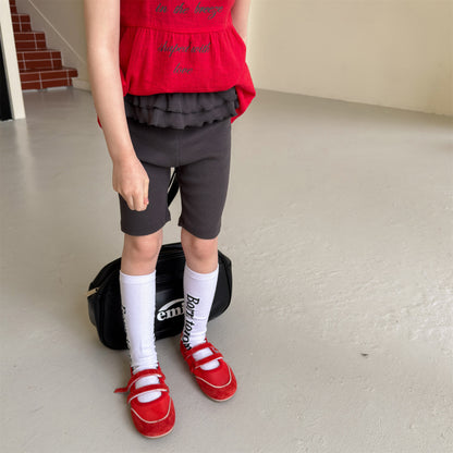 Ruffle Waist Short Leggings ラッフル ショートレギンス【mh0013231】