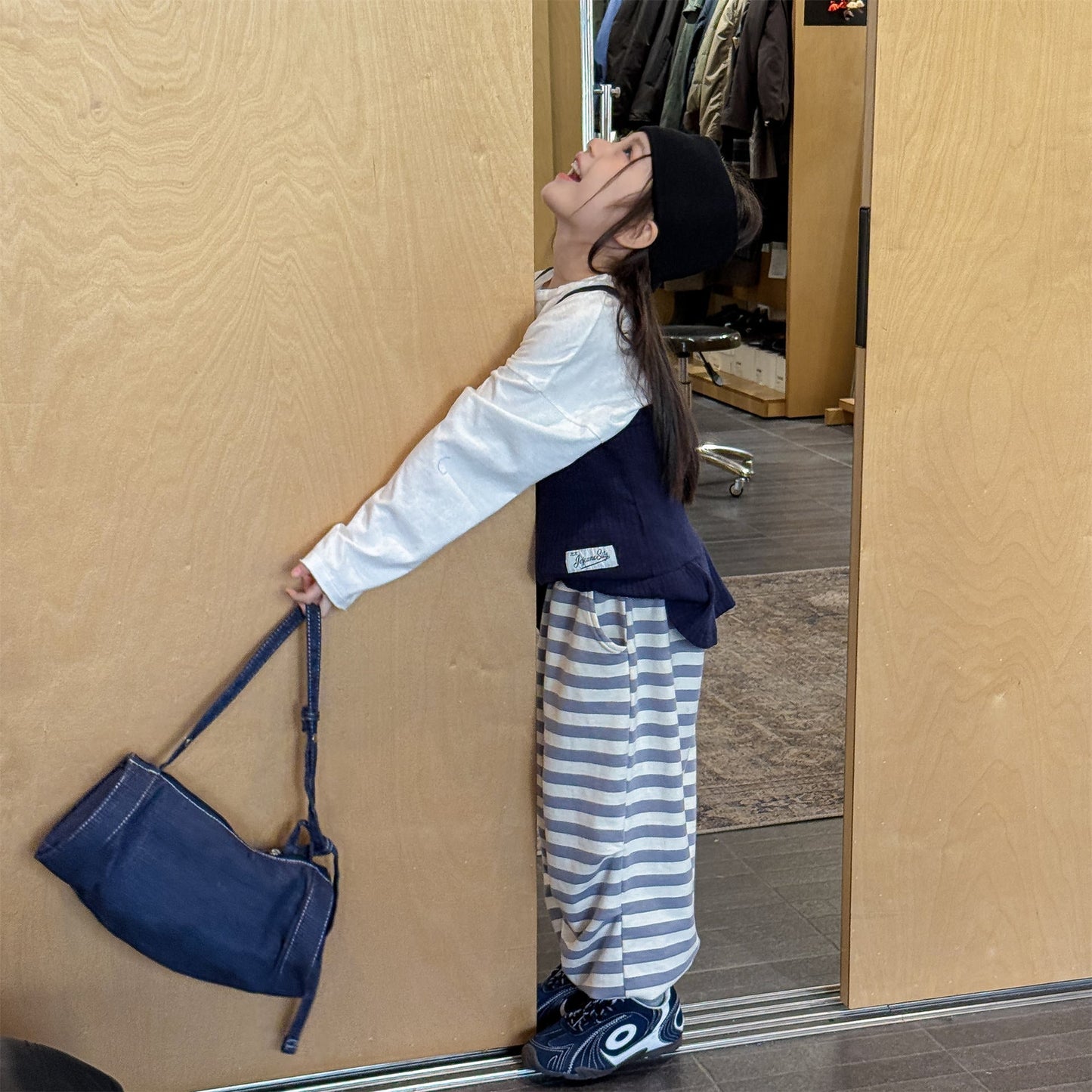 Striped Cotton Sweatpants ボーダー スウェットパンツ【mh0012444】 ADbaby ロングパンツ・スウェットパンツ