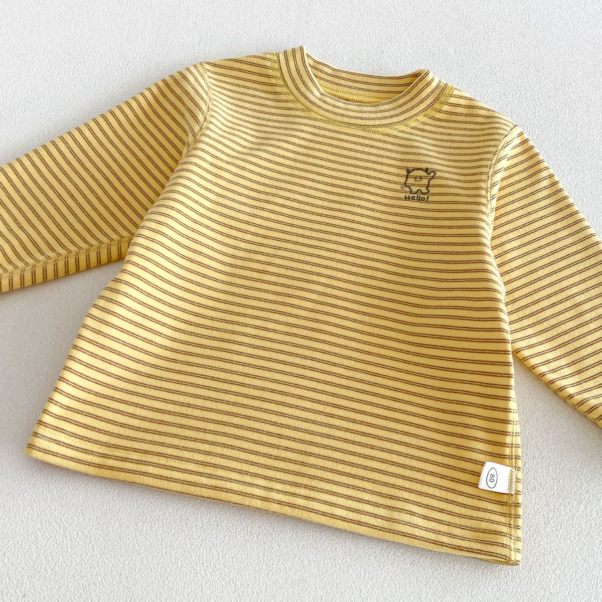 キッズ ボーダー ワンポイント刺繍 長袖Tシャツ / イージー ロングパンツ【mh0014771】
