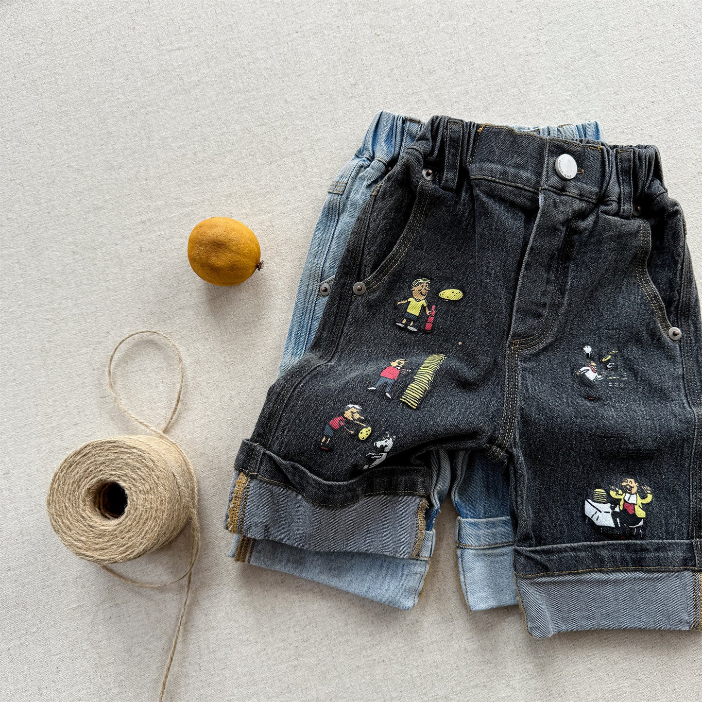 Graphic Denim Shorts ワークデニム ハーフパンツ【mh0013222】