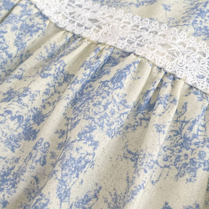 Floral Lace Collar Romper Dress パフスリーブ ロンパース 半袖ワンピース【mh0013164】