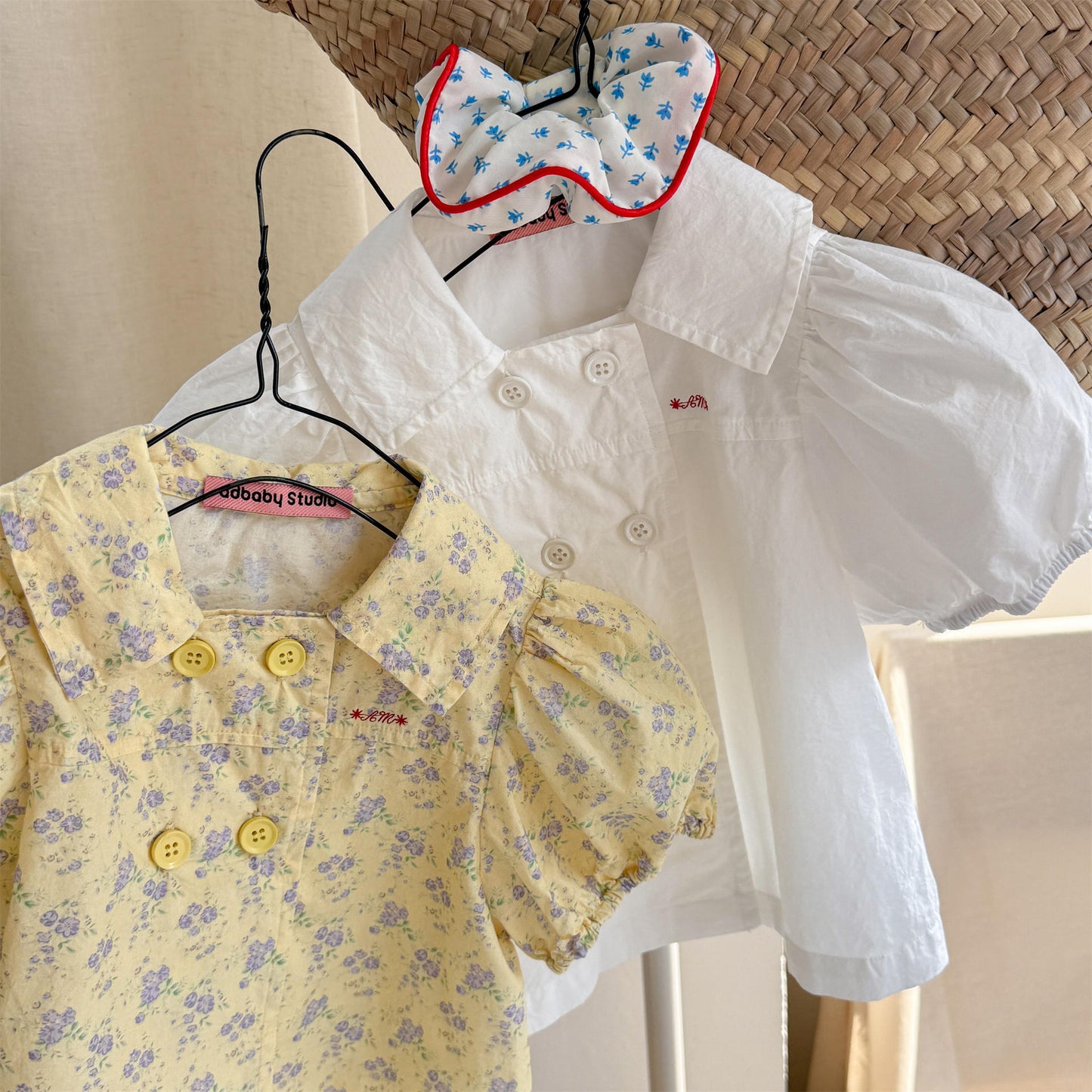Puff Sleeve Floral Cotton Shirt パフスリーブ フラワー コットン シャツ【mh0012656】