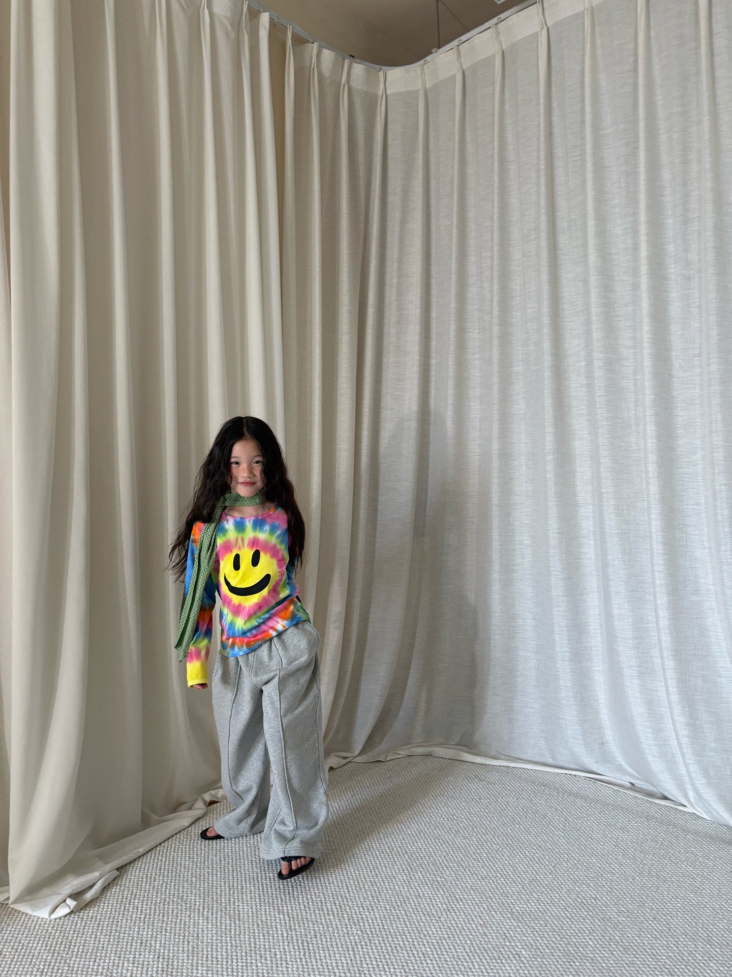 yummy&rocky | Tie Dye Smiley Cotton Long Sleeve T-Shirt [mh0020168]