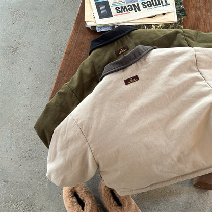 ジャケット 中綿 ボア裏地 ワークテイスト ストリート カジュアル アウター【mh0011604】