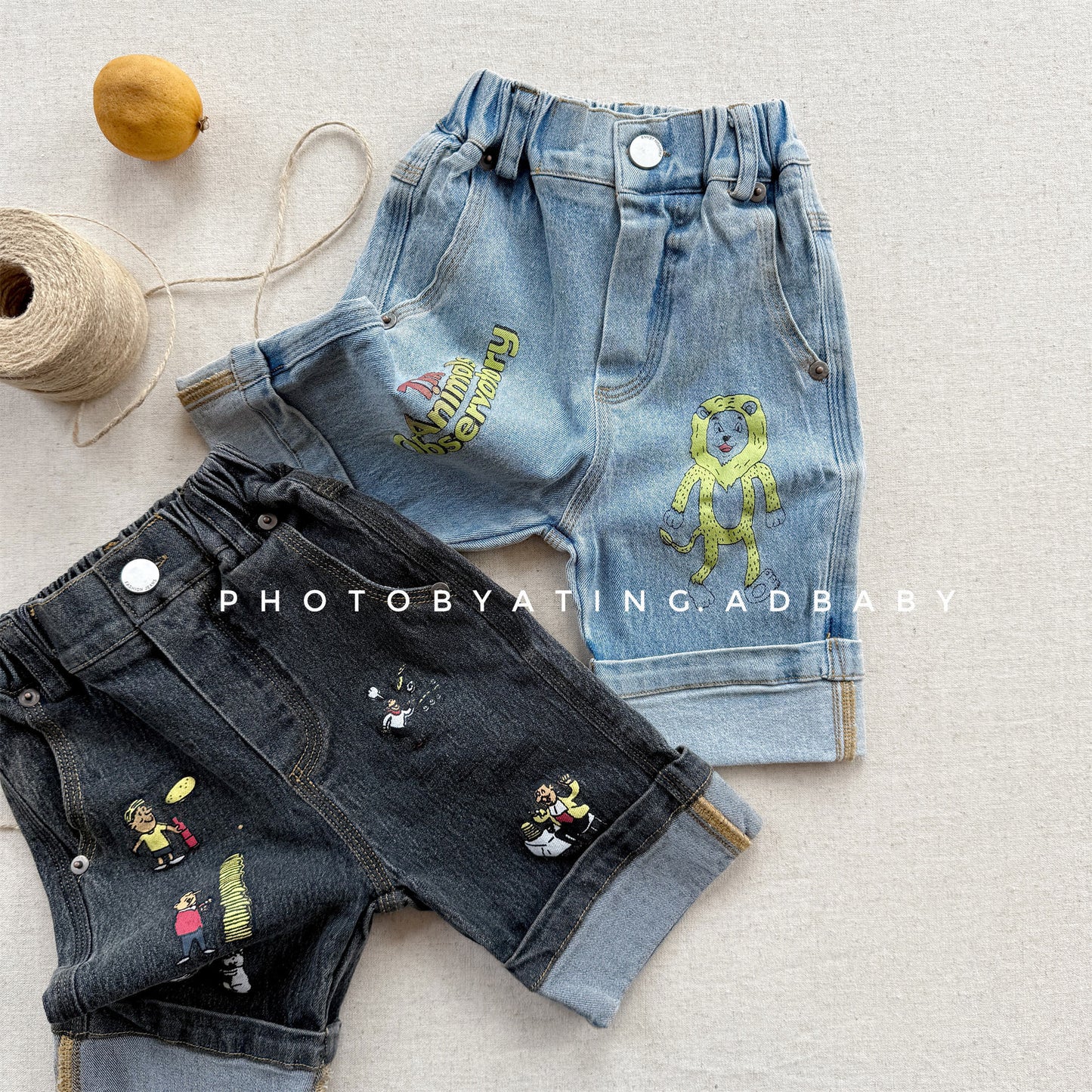 Graphic Denim Shorts ワークデニム ハーフパンツ【mh0013222】