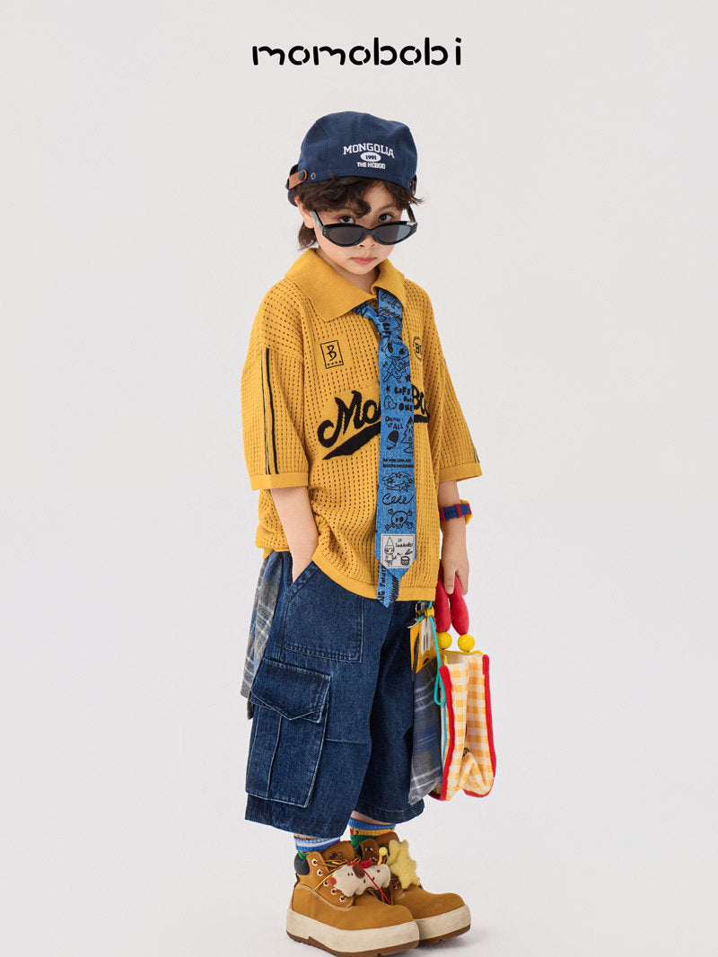 Check Layered Denim Shorts チェック レイヤード デニムハーフパンツ【mh0013002】