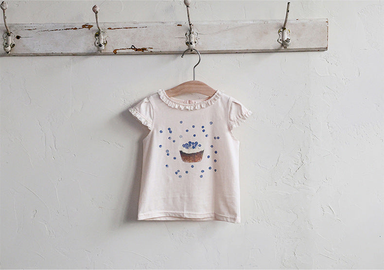 Flounce Sleeve Cupcake Tee フリルスリーブ カップケーキ Tシャツ【mh0012987】