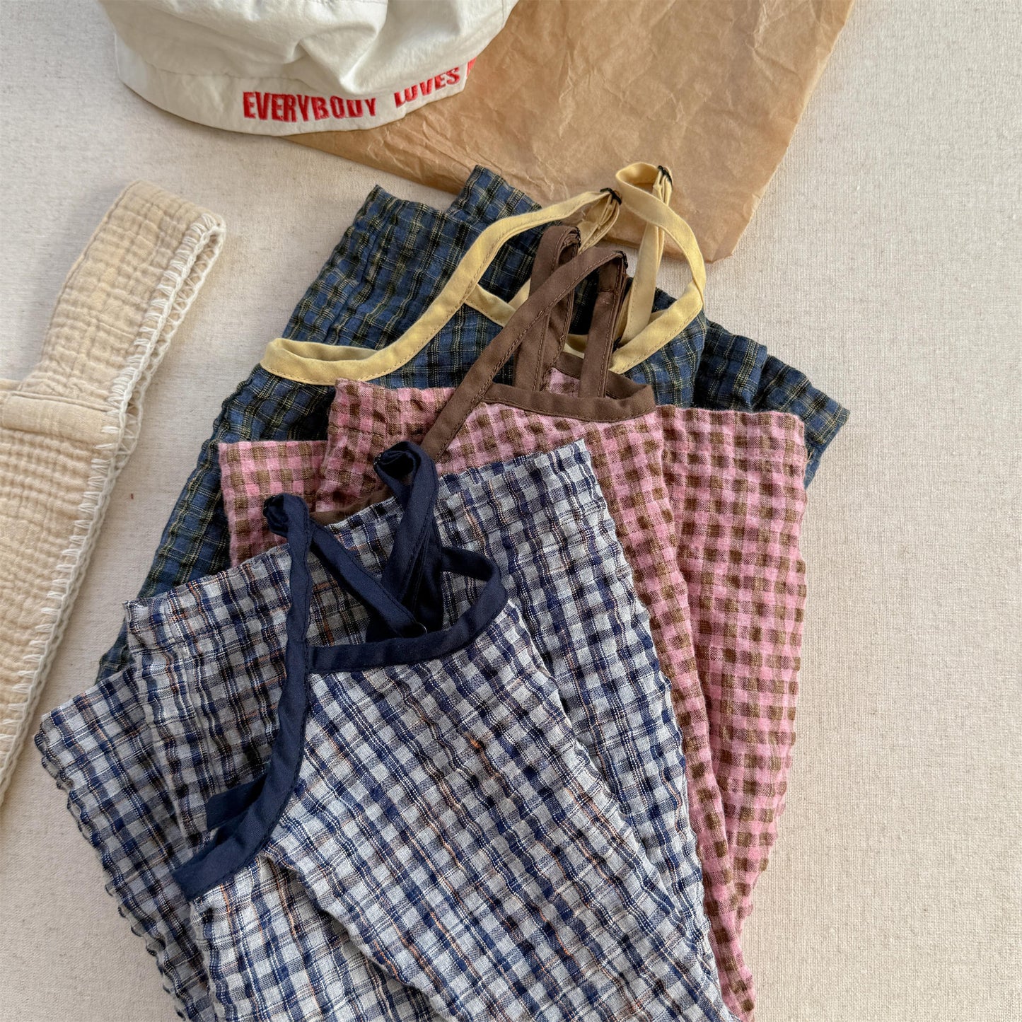 Gingham Check Cami Jumpsuit ギンガムチェック キャミソール オールインワン【mh0012654】