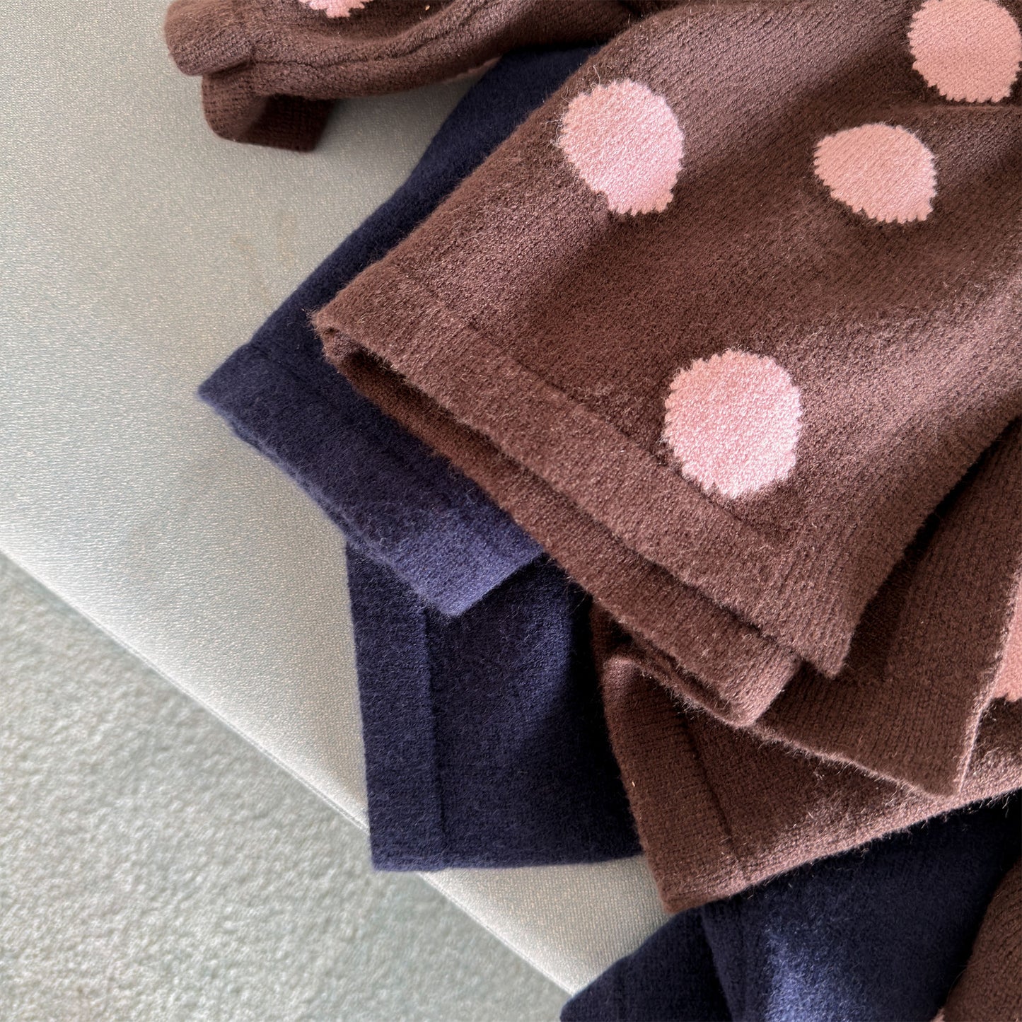 Kids' Polka Dot Collared Button-Up Long-Sleeve Knit Cardigan [mh0014056]