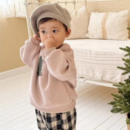 長袖スウェットトレーナー クリスマスツリーモチーフ 裏起毛 プルオーバー トップス【mh0011631】