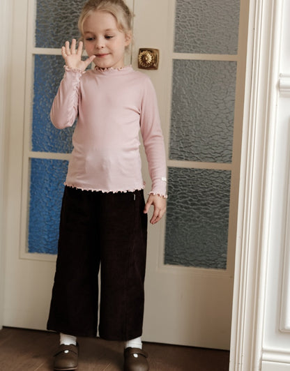 ワイドパンツ コーデュロイ ニュアンスカラー キッズ ボトムス【mh0011570】