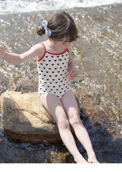 UPF50 Plus Heart Piping One-piece ハート パイピング 水着【mh0012604】