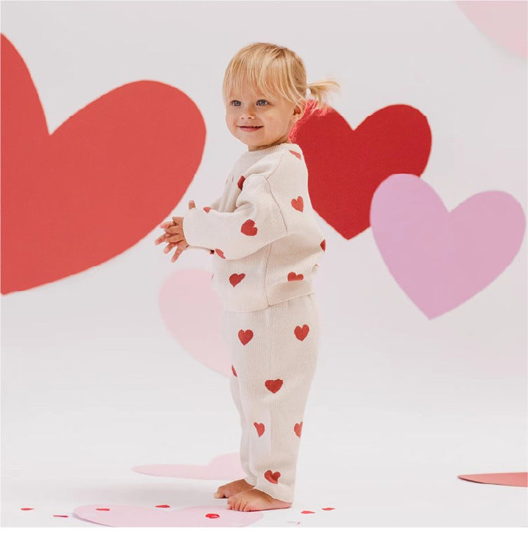 長袖セーター いちご/ハート ニットトップス プルオーバー【mh0011726】