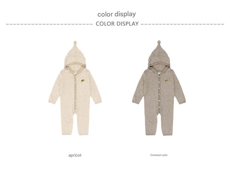 ニットロンパース 厚手 フード付 カジュアル カバーオール【mh0011712】