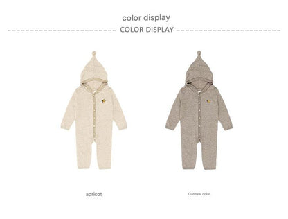 ニットロンパース 厚手 フード付 カジュアル カバーオール【mh0011712】
