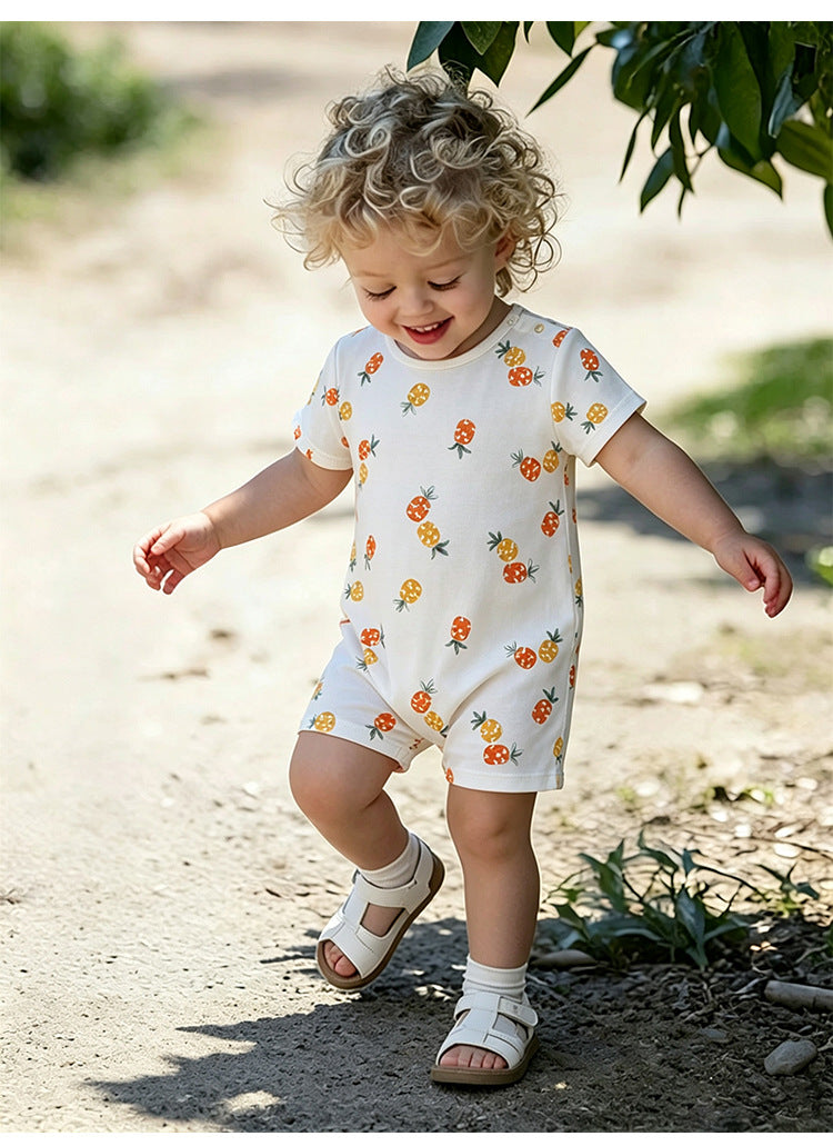 Fruit Pattern Cotton Romper フルーツ 半袖ロンパース【mh0013044】