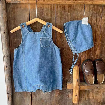 Cotton Denim Overalls Set ノースリーブロンパース【mh0012903】