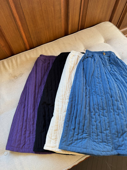 キルティングスカート キッズ 中綿 厚手 ロング丈 シンプル【mh0011687】