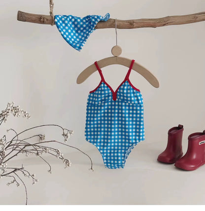 Gingham Girls Swimsuit チェック柄 ワンピース 水着【mh0012496】