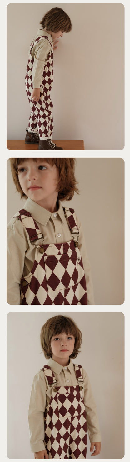 オーバーオール アーガイル柄 サロペット キッズ ベビー【mh0011565】