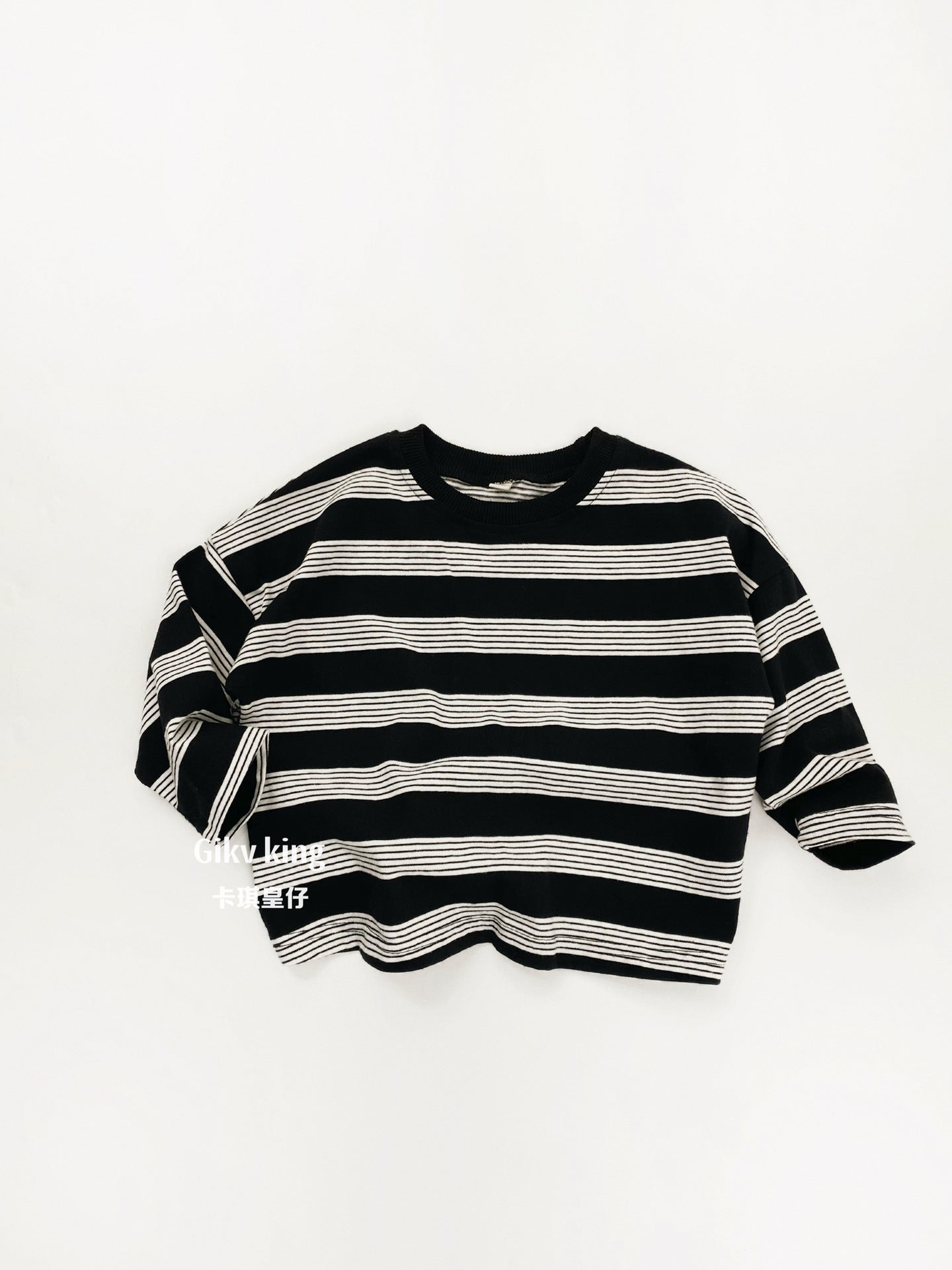 Wide Stripe Loose Long Sleeve T-shirt